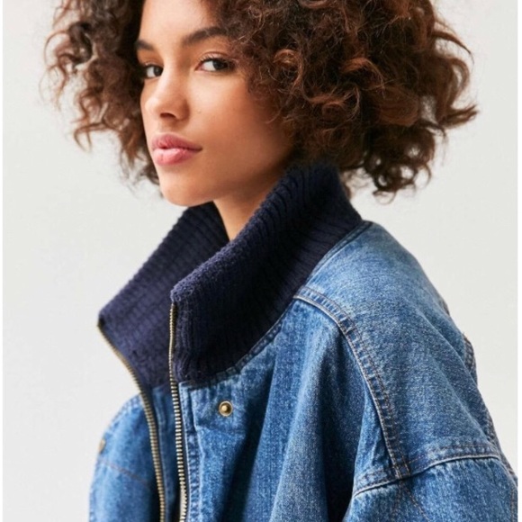 Urban Outfitters Jackets & Blazers - Urban Outfitters Denim Ribbed Parka